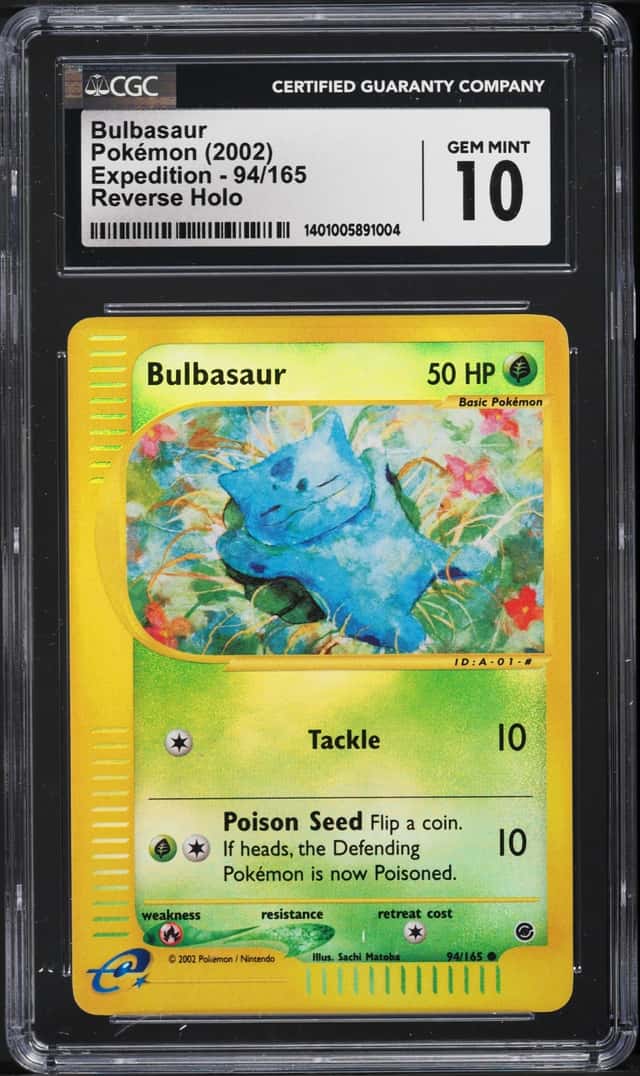 2002 Pokemon Expedition Reverse Holo Bulbasaur #94 CGC 10 GEM MINT
