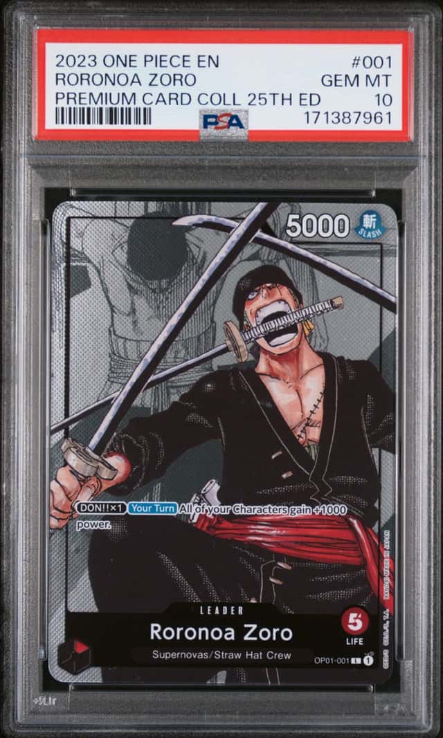 2022 Roronoa Zoro OP01-001 25th Anniversary Promo English PSA 10