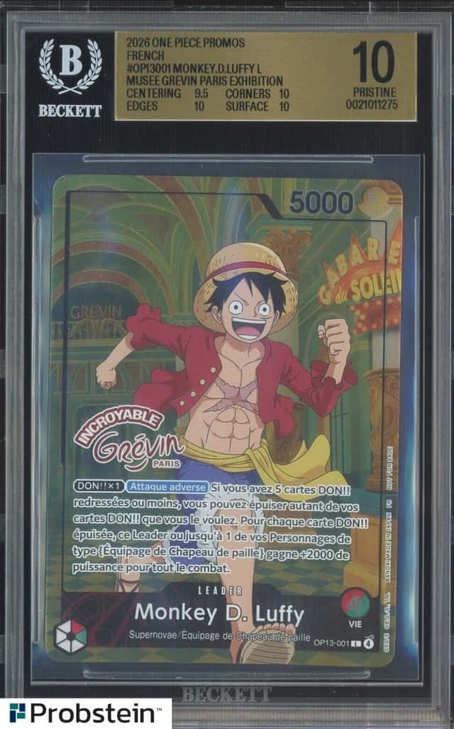 One Piece Monkey D Luffy OP13-001 X Museum Grevin Promo Paris Exclusive BGS 10