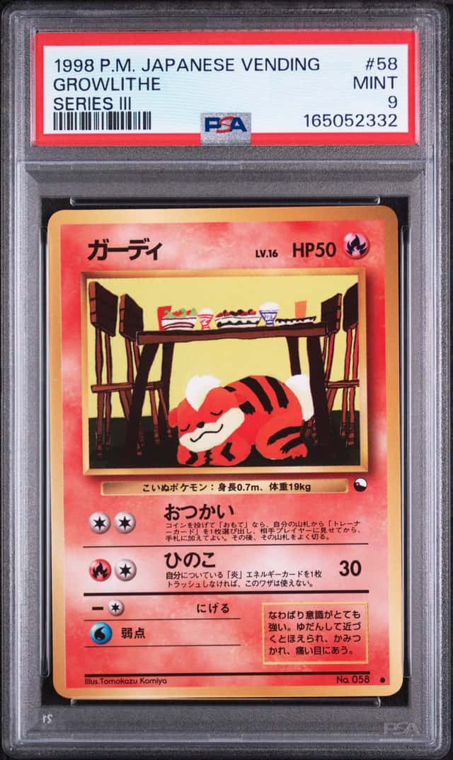 Pokemon Card PSA 9 Growlithe 058 Vending Machine Series 3 Regular (Japanese)
