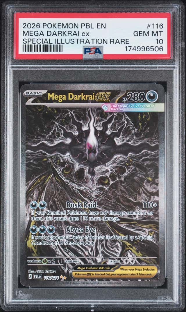 2026 POKEMON PBL EN-PITCH BLACK #116 MEGA DARKRAI ex SPECIAL ILLUSTRATION PSA 10