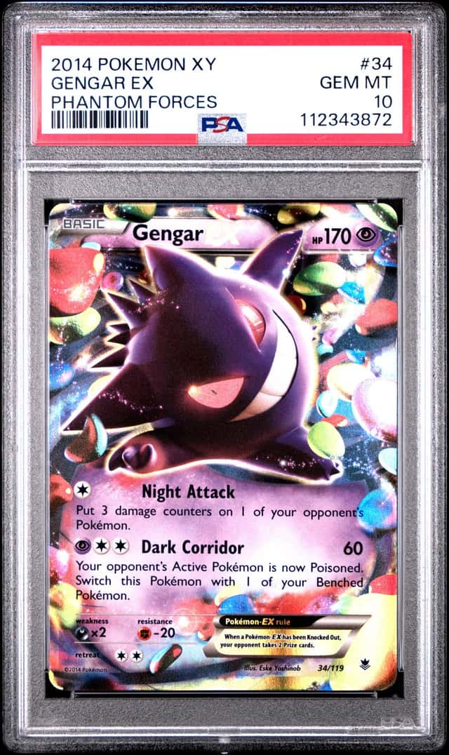 GENGAR EX 2014 POKEMON XY PHANTOM FORCES 34/119 HOLO RARE PSA 10