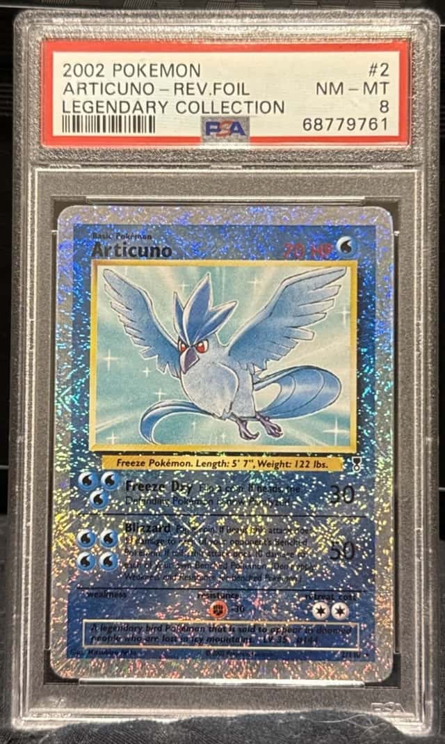 Articuno 2002 Pokemon Legendary Collection Reverse Holo 2/110 PSA 8 foil LC