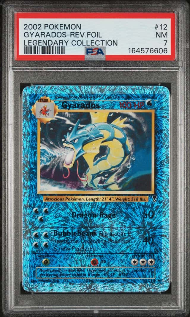 GYARADOS 2002 POKEMON REVERSE FOIL LEGENDARY COLLECTION #12 PSA 7 NM LOW POP