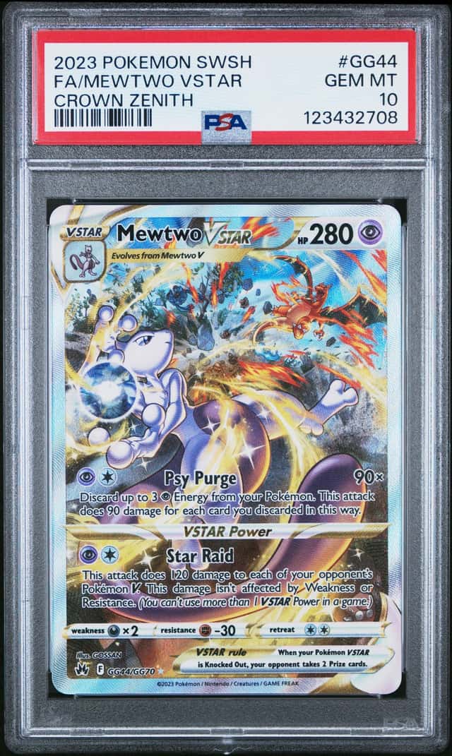 2023 Pokemon SWSH Crown Zenith #GG44 FA Mewtwo VStar PSA 10 GEM MINT