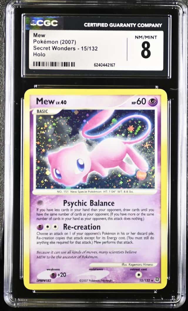 2007 Pokemon Secret Wonders #15 Mew Holo CGC 8 NM-MT