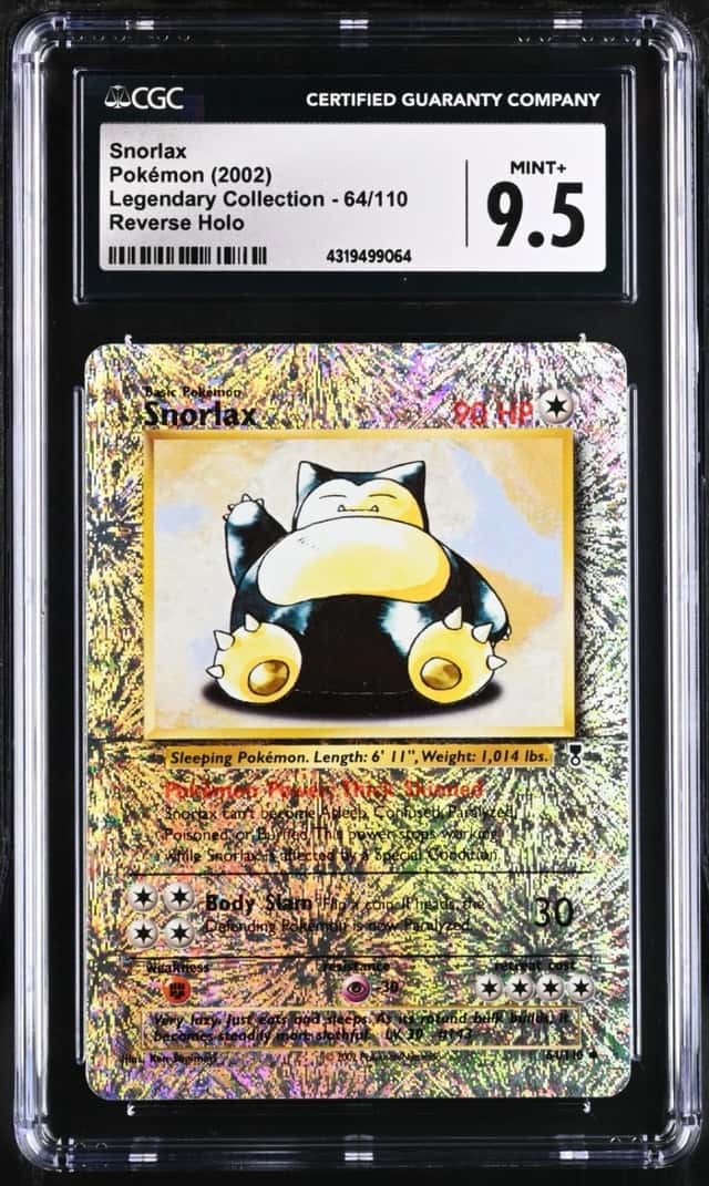 2002 Pokémon Snorlax Reverse Holo Legendary Collection #64/110 CGC 9.5