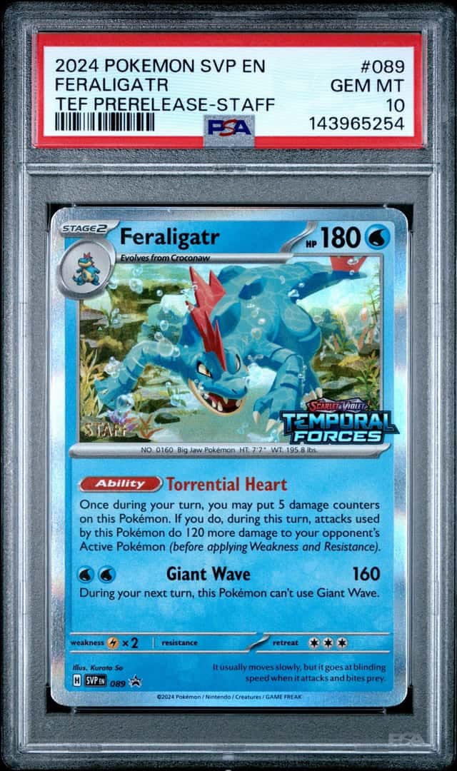 2024 Pokémon Prerelease Staff Black Star Promo #089 Feraligatr Gem Mint PSA 10