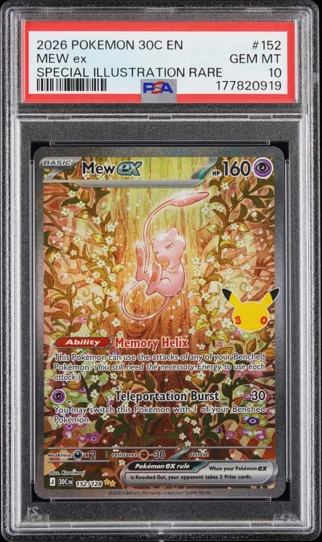 2026 POKEMON 30C EN-30TH CELEBRATION SPECIAL ILLUSTRATION RARE MEW EX PSA 10