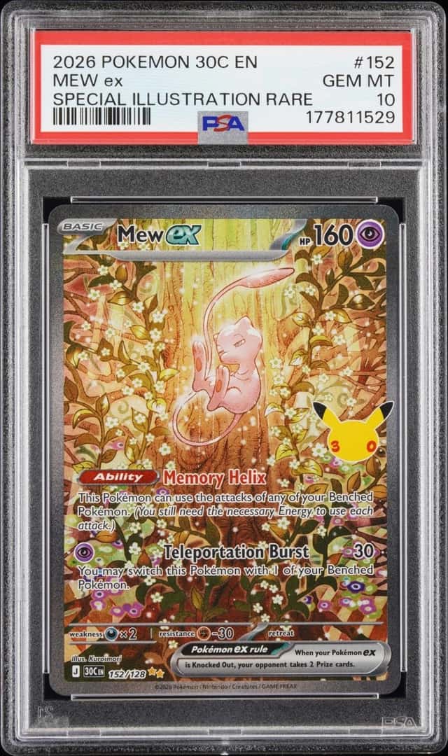 2026 POKEMON 30C EN-30TH CELEBRATION SPECIAL ILLUSTRATION RARE MEW EX PSA 10
