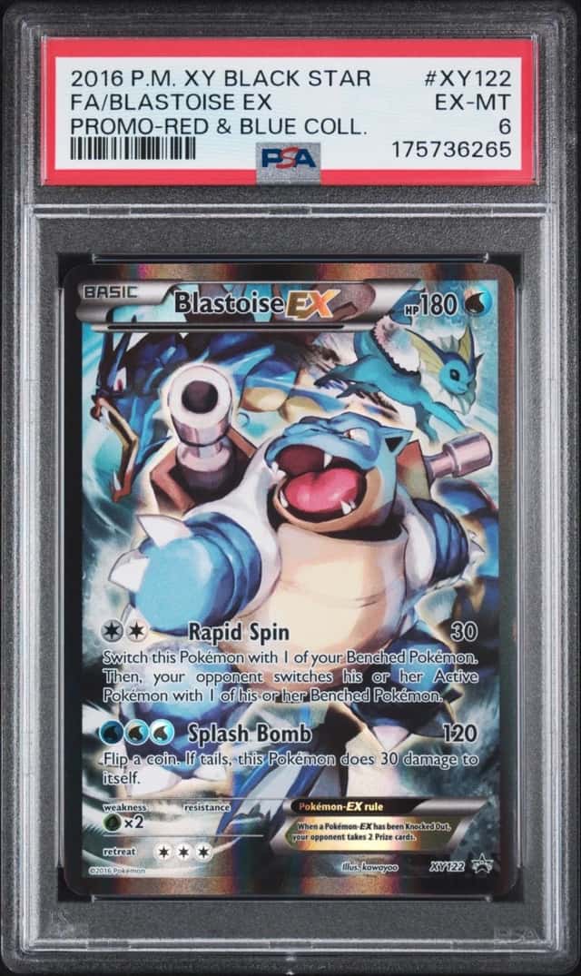 2016 POKEMON XY RED & BLUE COLLECTION PROMO #XY122 FULL ART/BLASTOISE EX PSA 6
