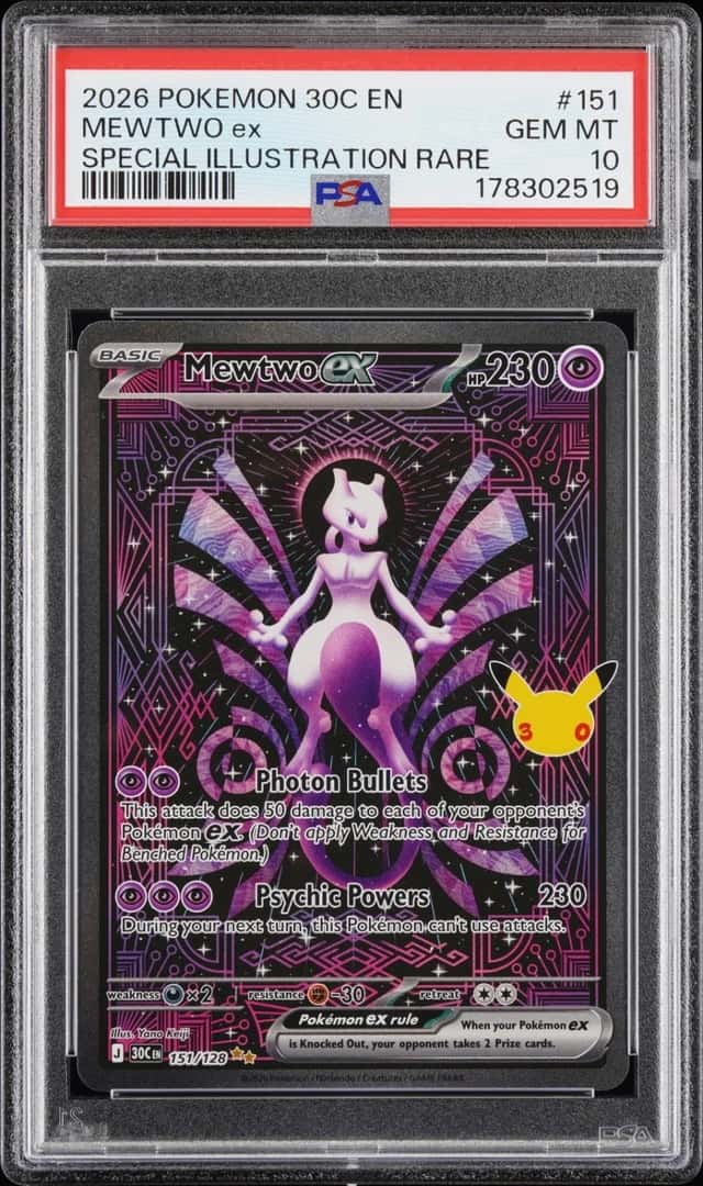2026 POKEMON 30C EN-30TH CELEBRATION SPECIAL ILLUSTRATION RARE MEWTWO EX PSA 10