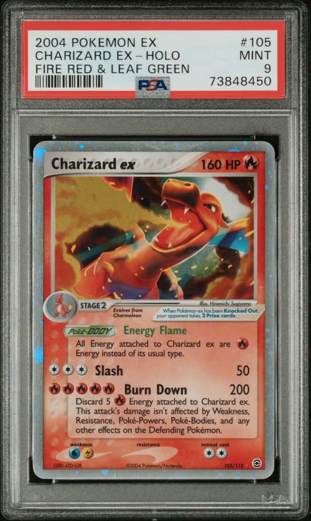 POKEMON CHARIZARD EX-HOLO 2004 EX FIRE RED & LEAF GREEN #105 PSA 9