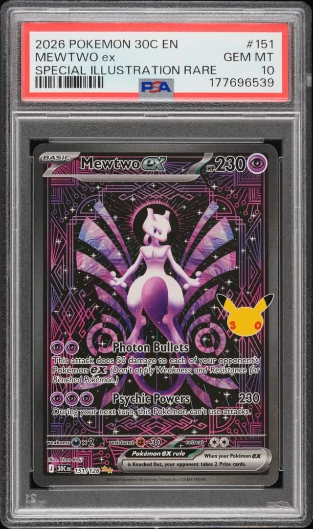 2026 POKEMON 30C EN-30TH CELEBRATION SPECIAL ILLUSTRATION RARE MEWTWO EX PSA 10