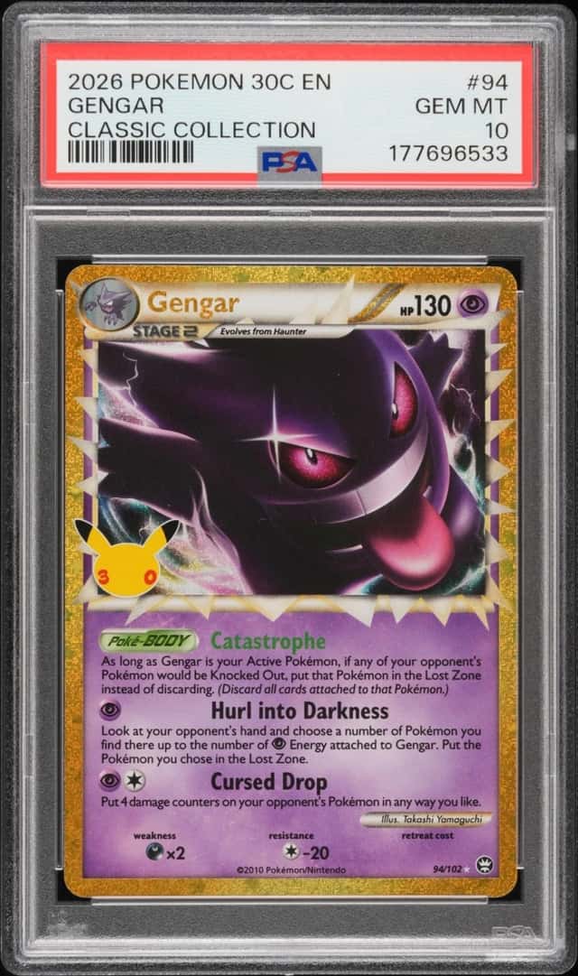 2026 POKEMON 30C EN-30TH CELEBRATION CLASSIC COLLECTION #94 GENGAR PSA 10
