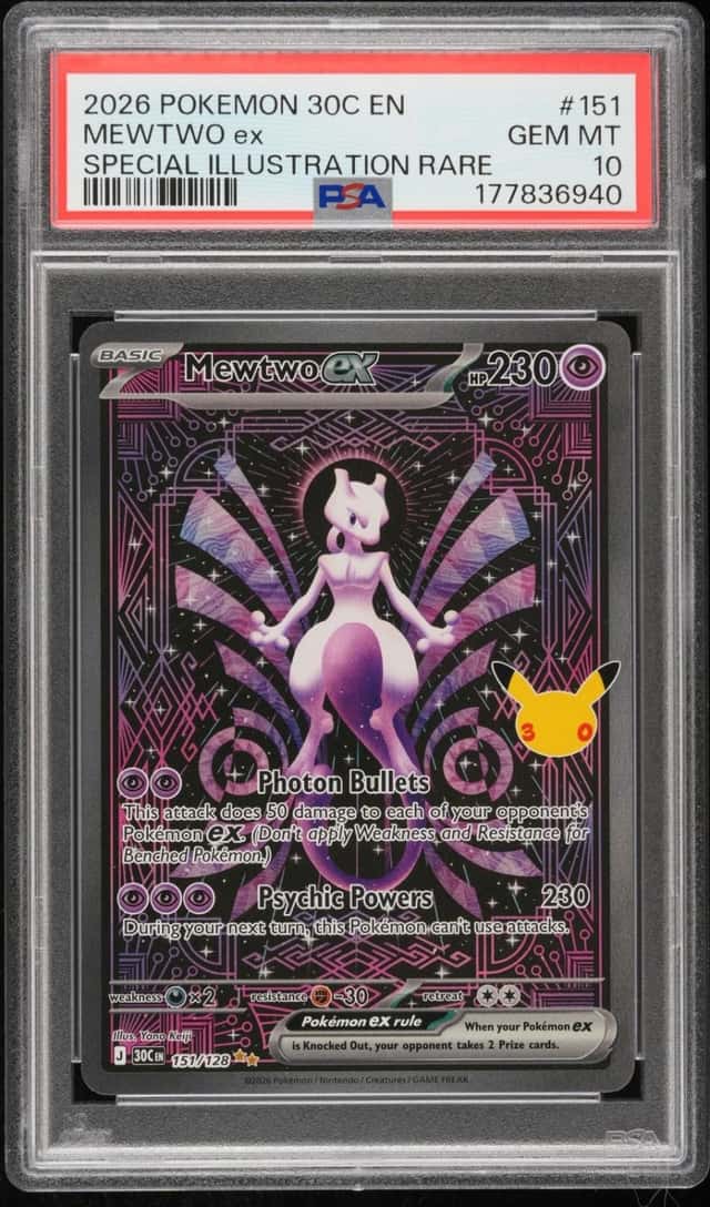 2026 POKEMON 30C EN-30TH CELEBRATION SPECIAL ILLUSTRATION RARE MEWTWO EX PSA 10