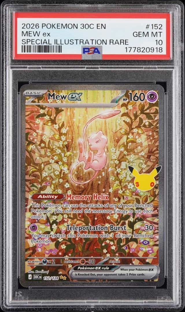 2026 POKEMON 30C EN-30TH CELEBRATION SPECIAL ILLUSTRATION RARE MEW EX PSA 10