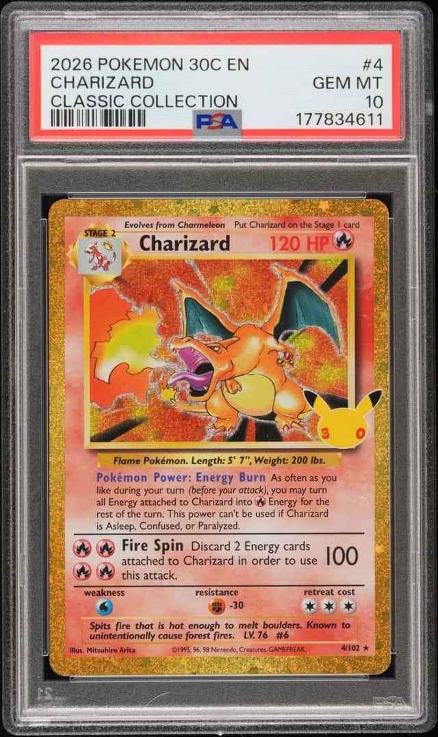 2026 POKEMON 30C EN-30TH CELEBRATION CLASSIC COLLECTION #4 CHARIZARD PSA 10