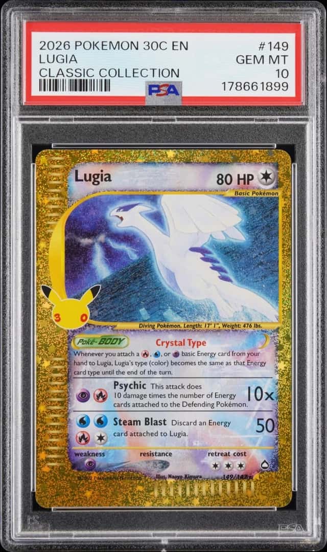 2026 POKEMON 30C EN-30TH CELEBRATION CLASSIC COLLECTION #149 LUGIA PSA 10