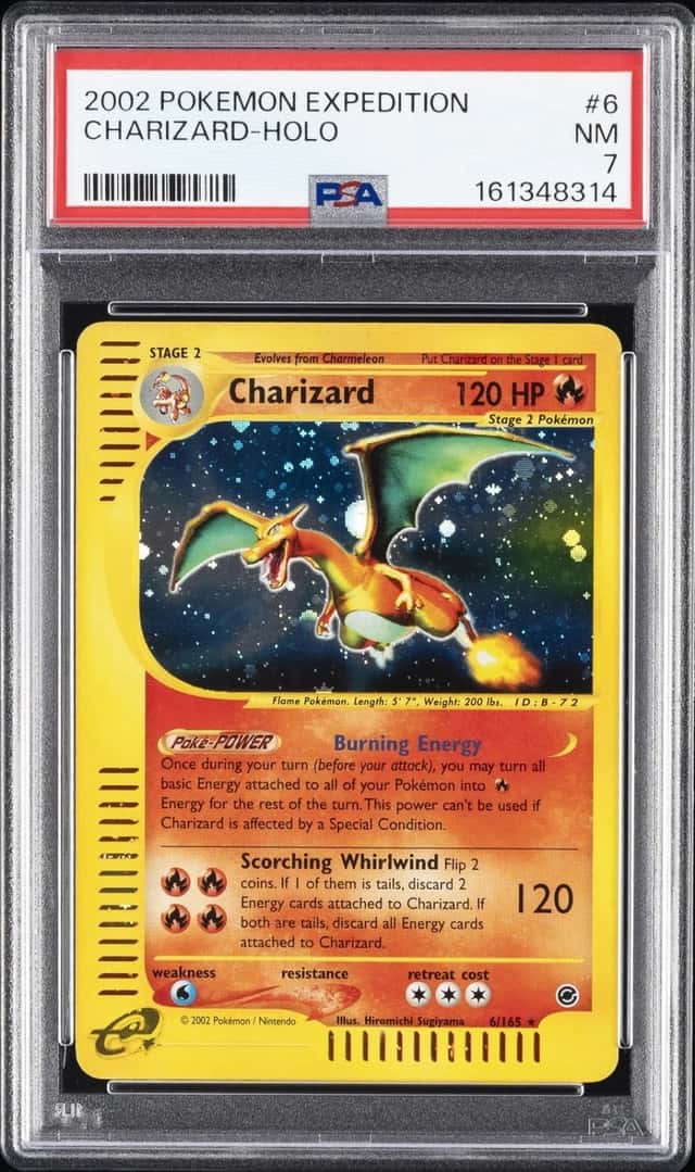 2002 POKEMON EXPEDITION #6 CHARIZARD-HOLO PSA 7