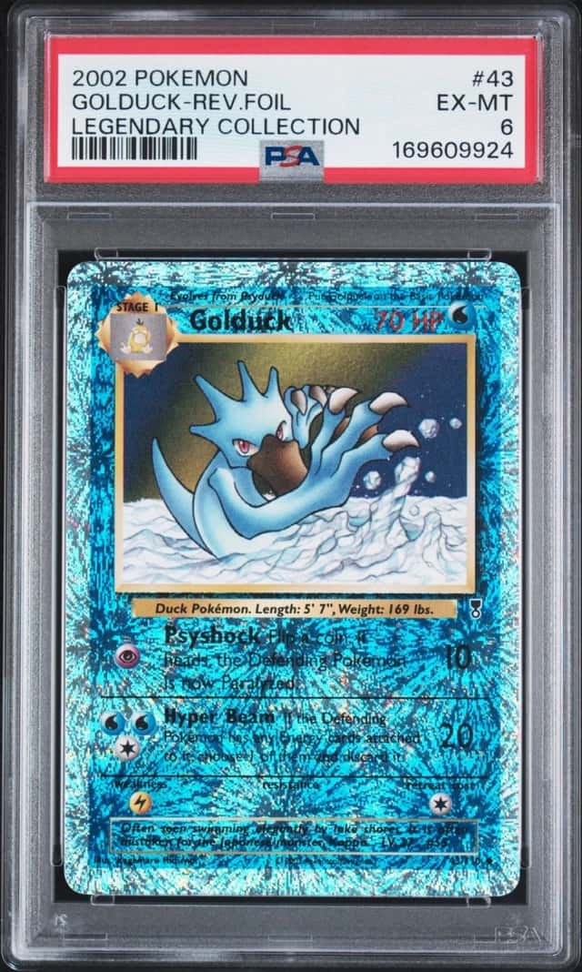 2002 POKEMON LEGENDARY COLLECTION #43 GOLDUCK-REVERSE FOIL PSA 6