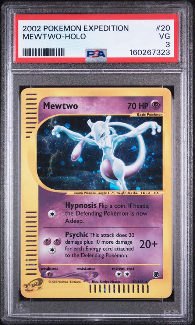 MEWTWO 2002 POKEMON EXPEDITION 20/165 RARE HOLO PSA 3 Q7217-1