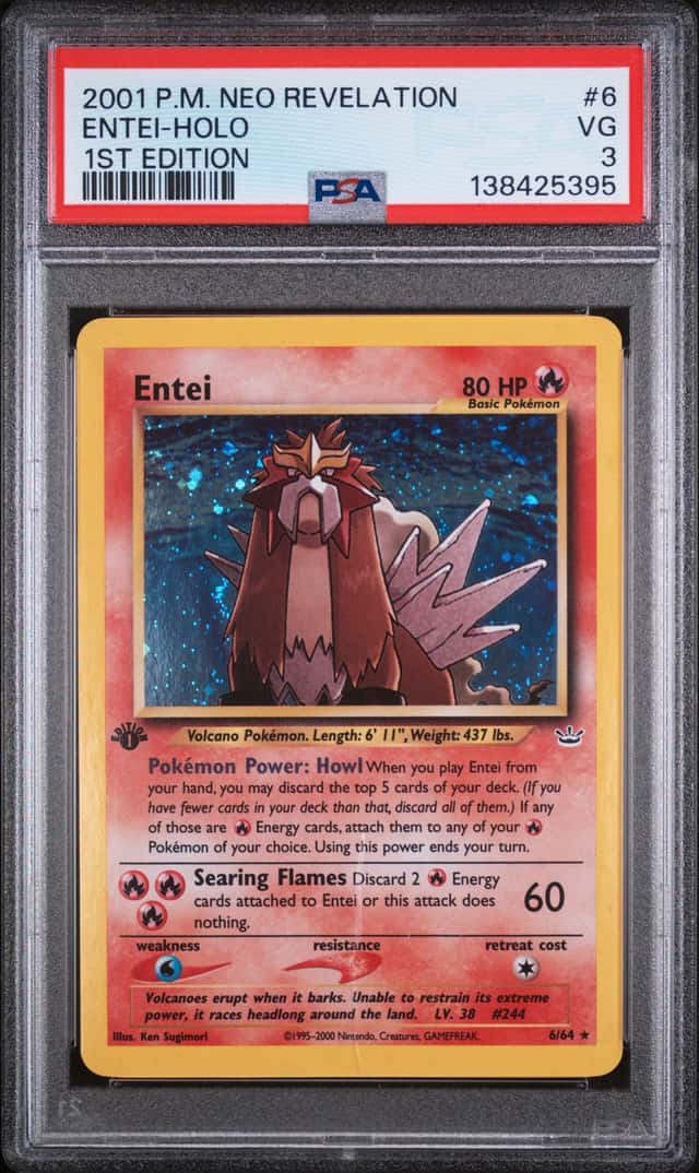 ENTEI 2001 POKEMON NEO REVELATION 1ST EDITION 6/64 RARE HOLO PSA 3 Q7217-8