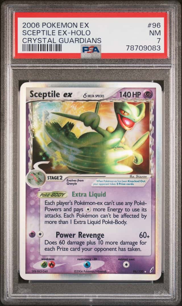 2006 Pokemon Sceptile Ex Holo PSA 7 NM Crystal Guardians 96/100 Rare