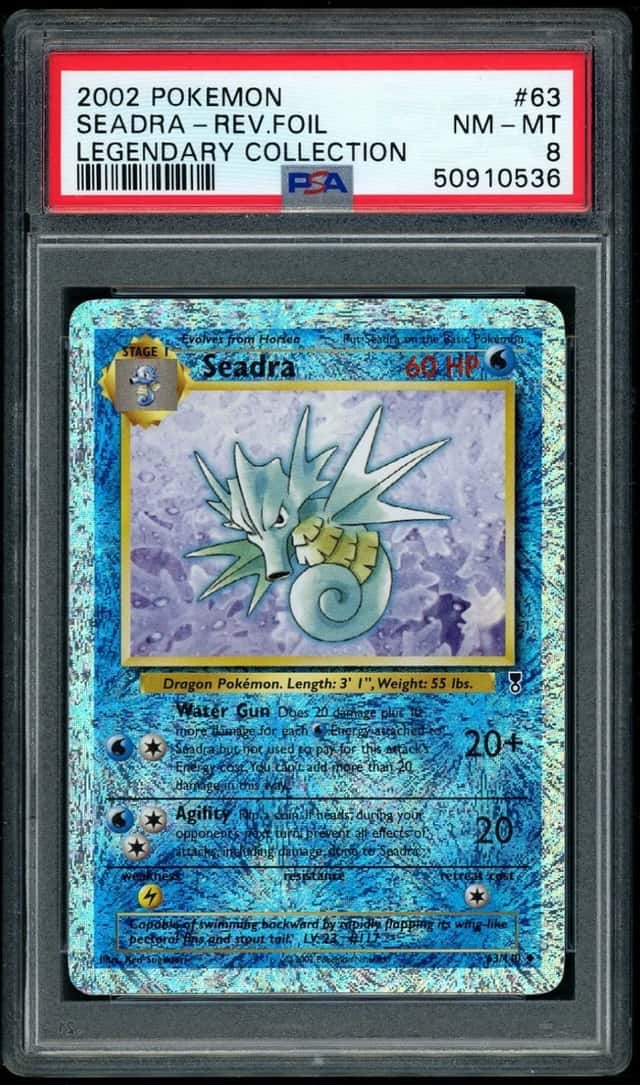 POKEMON SEADRA 2002 LEGENDARY COLLECTION #63 REV.FOIL PSA 8