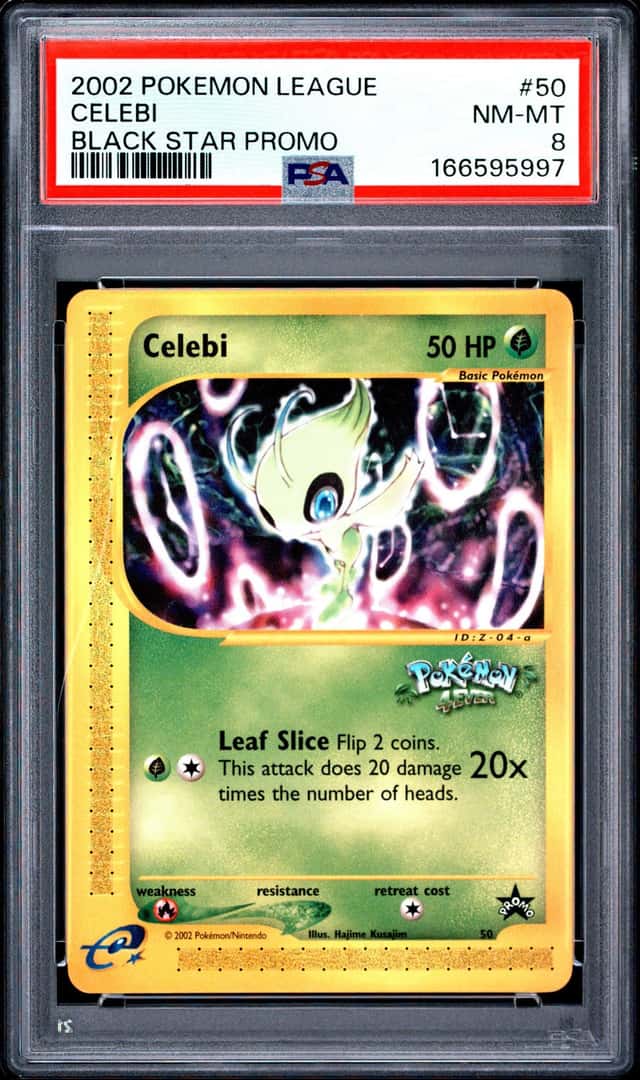 2002 POKEMON LEAGUE PROMO BLACK STAR #50 CELEBI PSA 8