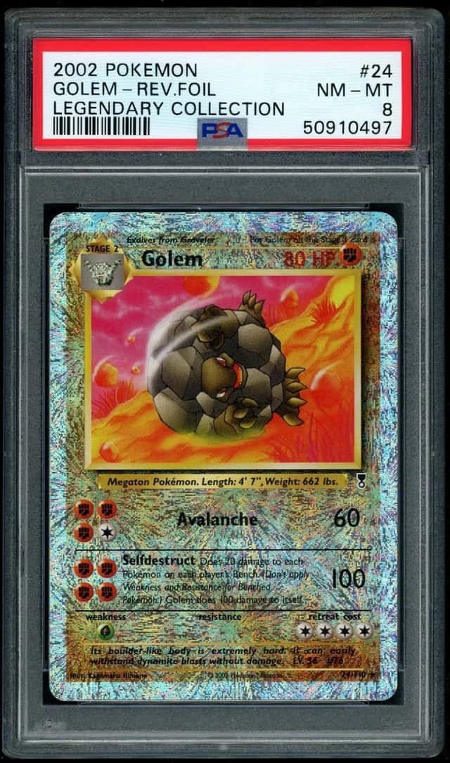 POKEMON GOLEM-REV.FOIL 2002 LEGENDARY COLLECTION #24 PSA 8