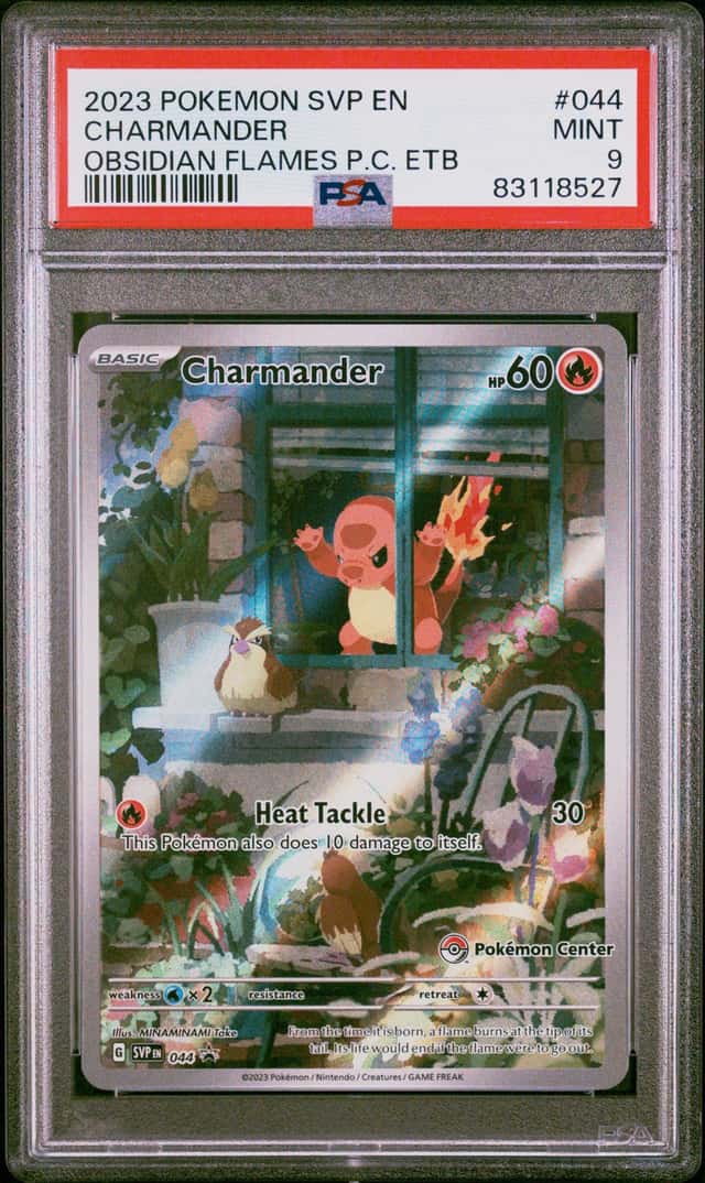 CHARMANDER 2023 POKEMON OBSIDIAN FLAMES POKEMON CENTER ETB 044 BSP PSA 9 Q3963-7