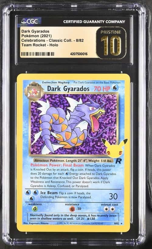 2021 Pokemon DARK GYARADOS #8/82 Celebrations Holo Rare EN CGC 10 Black Label