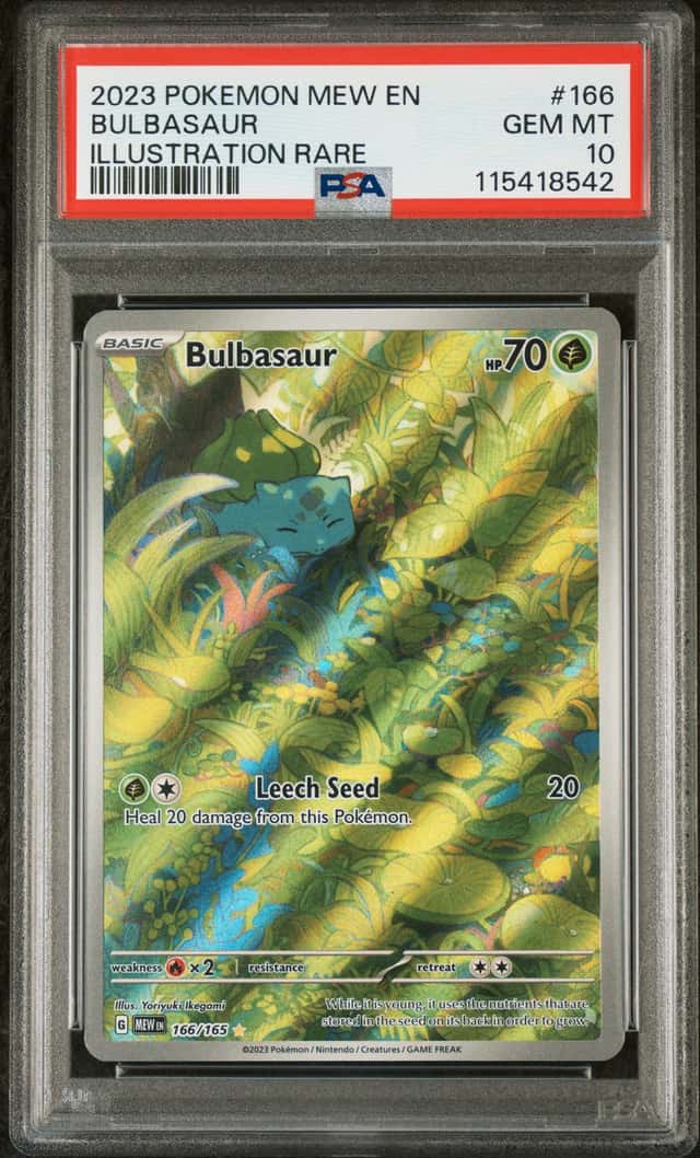 2023 Pokemon SV 151 Bulbasaur Illustration Rare #166/165 PSA 10 GEM MINT