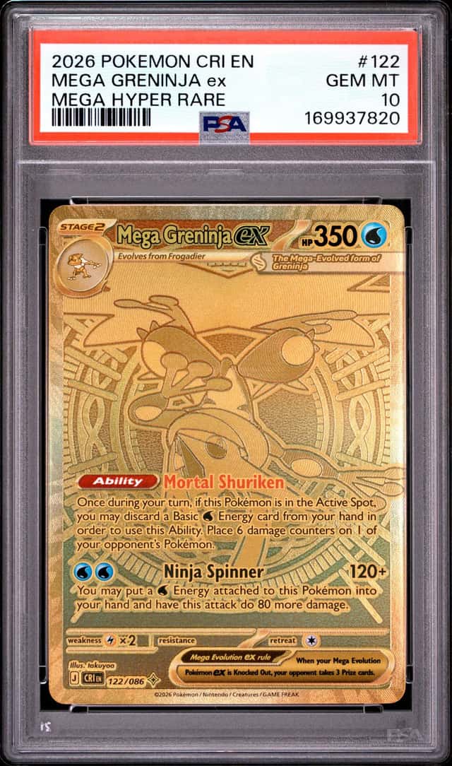 2026 Pokemon Chaos Rising Greninja ex Hyper Rare SSP #122/086 PSA 10 GEM MINT
