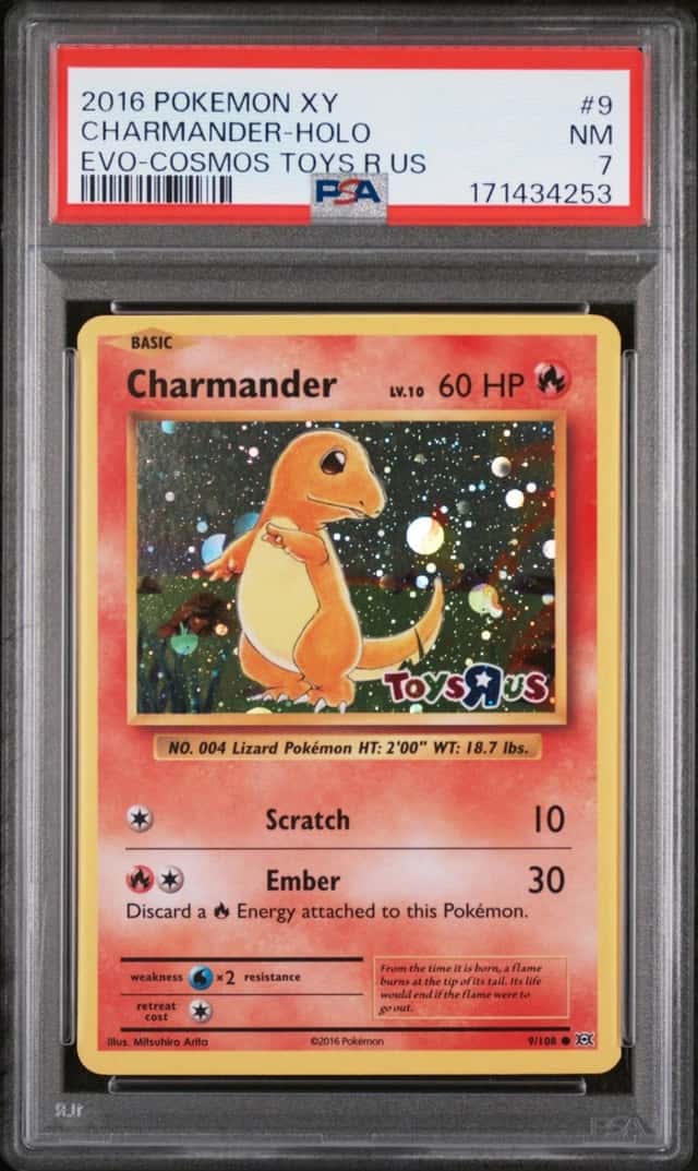 2016 POKEMON XY EVOLUTIONS COSMOS-TOYS R US #9 CHARMANDER-HOLO PSA 7