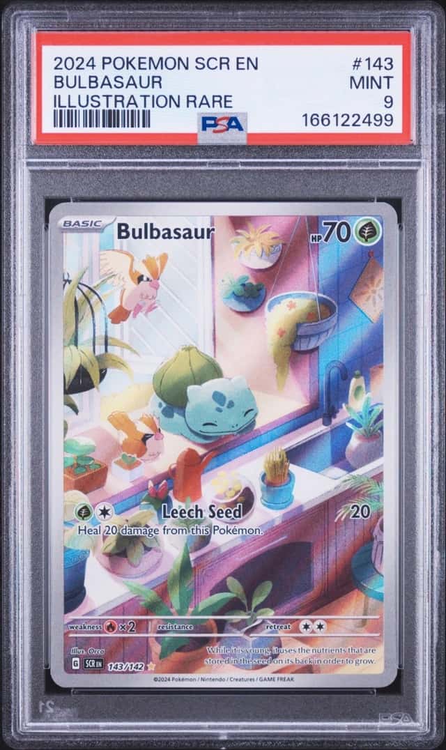 2024 POKEMON SCR EN-STELLAR CROWN ILLUSTRATION RARE #143 BULBASAUR PSA 9