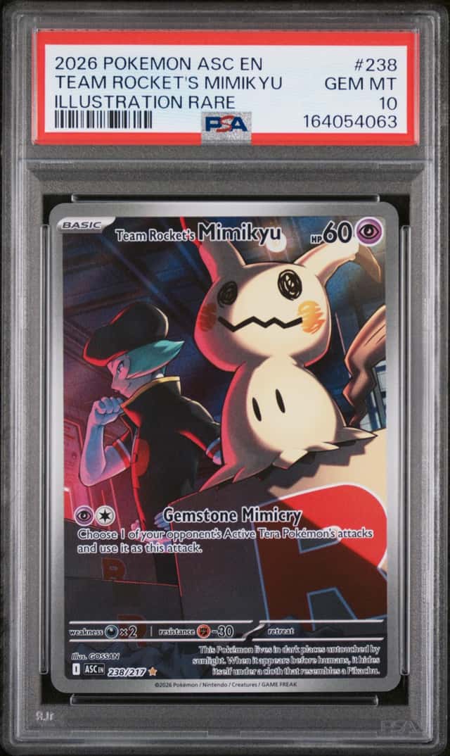 2026 POKEMON ASCENDED HEROES ILLUSTRATION RARE TEAM ROCKET'S MIMIKYU PSA 10