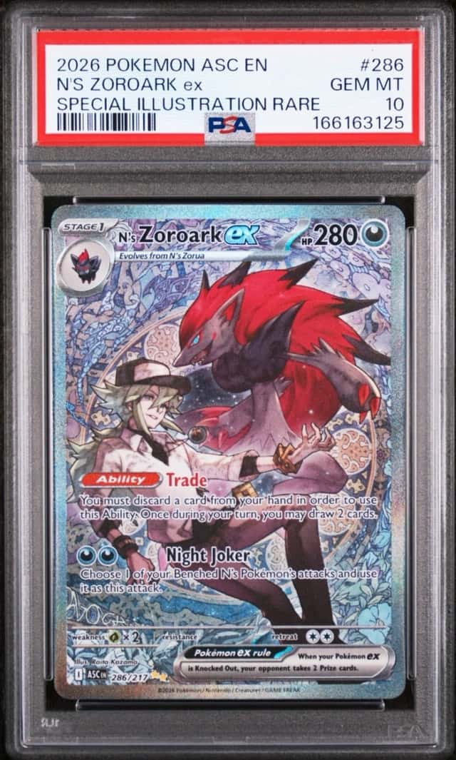 N'S ZOROARK EX Ascended Heroes Special Illustration Rare 286/217 PSA 10 Pokemon