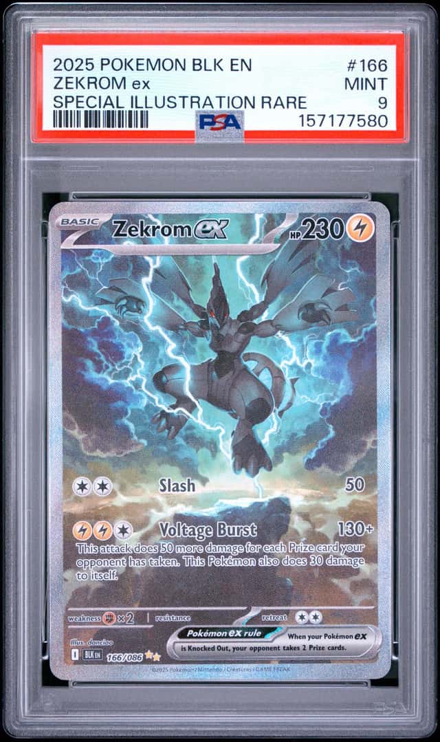 2025 Pokemon Black Bolt Zekrom ex Special Illustration Rare #166/086 PSA 9