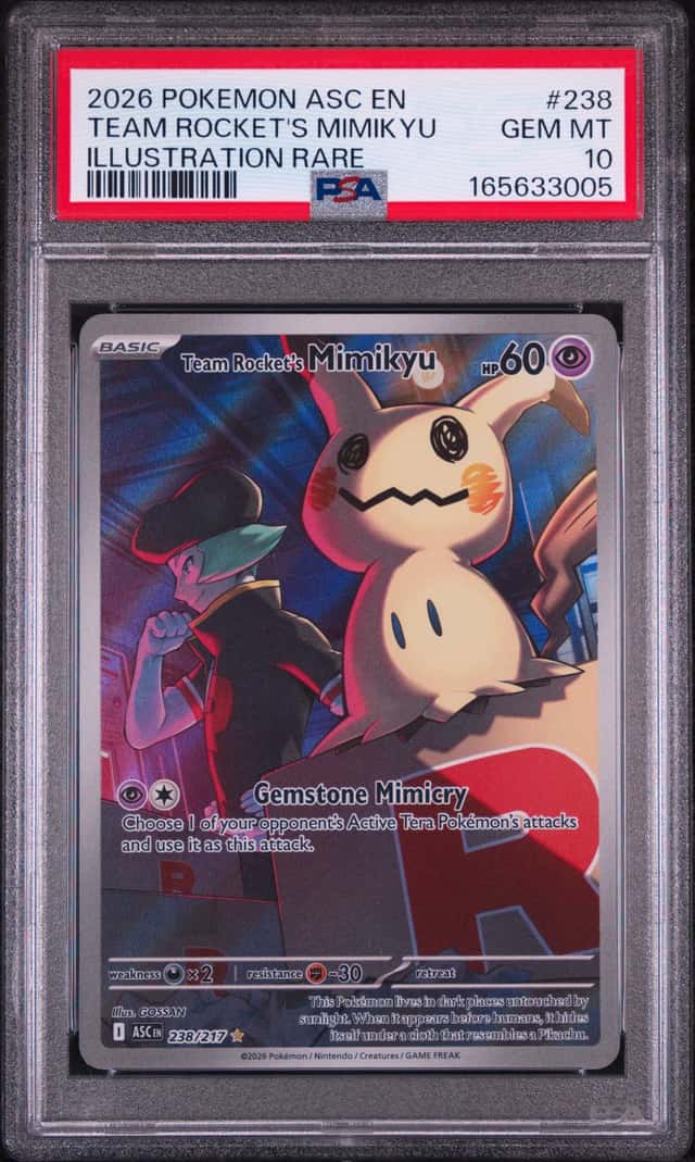 2026 POKEMON ASCENDED HEROES ILLUSTRATION RARE TEAM ROCKET'S MIMIKYU PSA 10