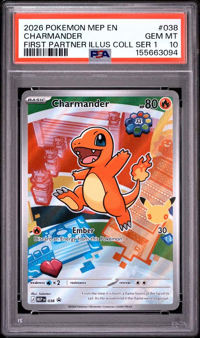 2026 Pokemon MEP Promo Charmander First Partner Illustration #038 PSA 10