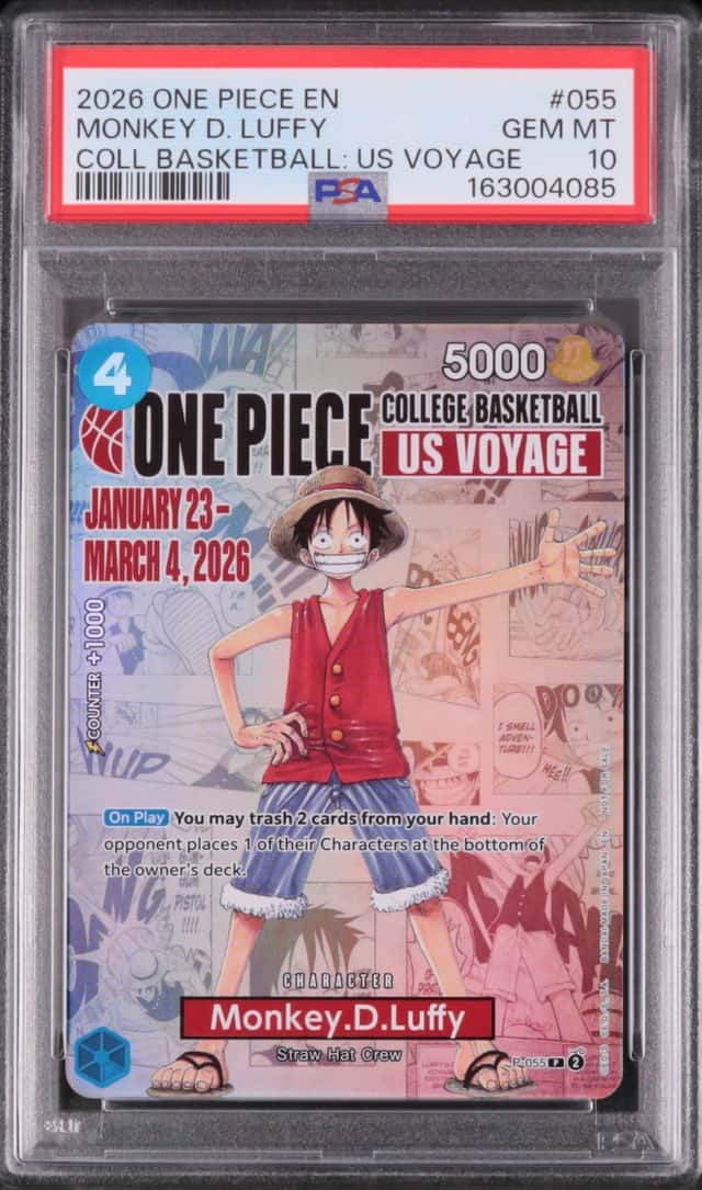2026 One Piece Monkey D. Luffy P Coll Basketball: US Voyage #055 PSA 10