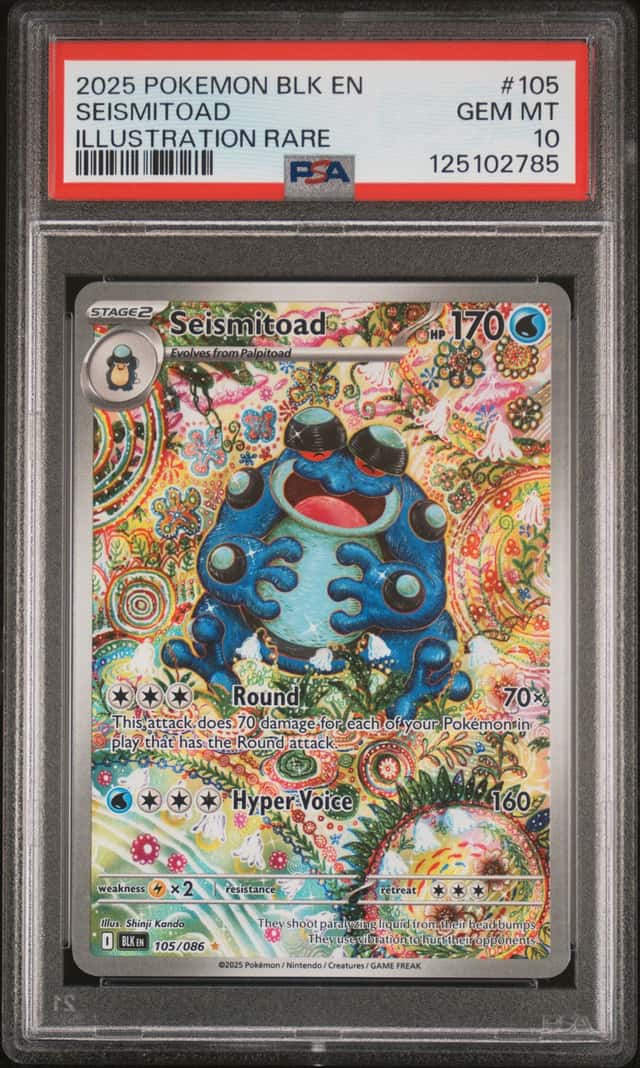2025 Pokemon Scarlet and Violet Black Bolt Illustration Rare Seismitoad #105