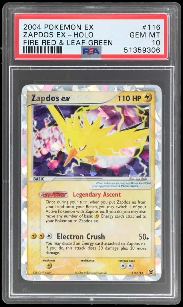 2004 Pokemon Ex Fire Red and Leaf Green Holo Zapdos Ex #116