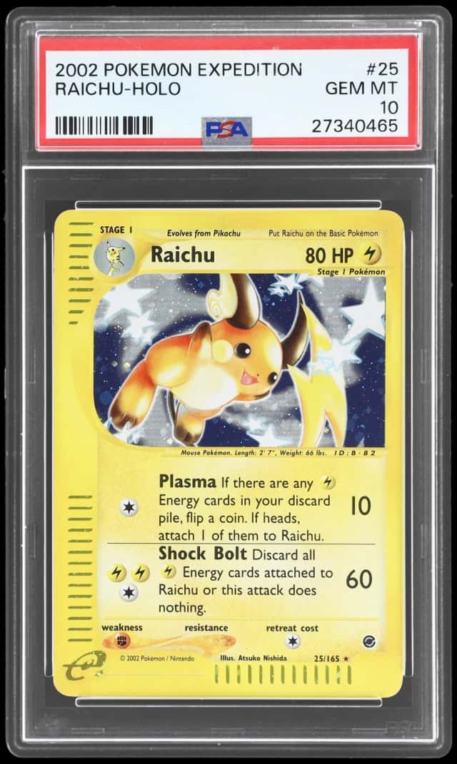 2002 Pokemon Expedition Holo Raichu #25
