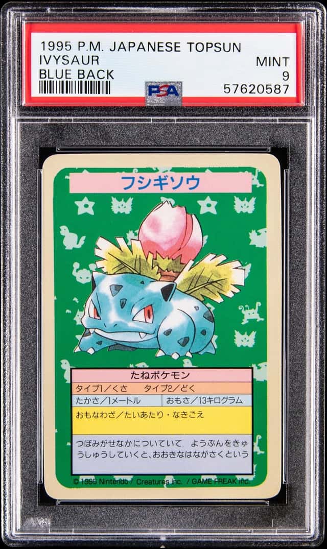 1995 Pokemon Japanese Topsun Blue Back Ivysaur - PSA MINT 9