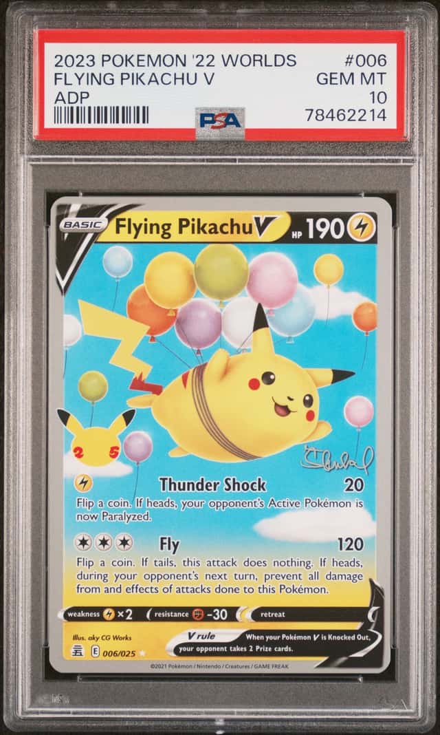 2023 Pokemon 2022 World Championships Deck ADP #006 Flying Pikachu V - PSA GEM MT 10