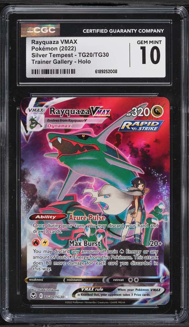 2022 Pokemon Sword & Shield Silver Tempest CHR Rayquaza VMAX #TG20 CGC 10 GEM MINT