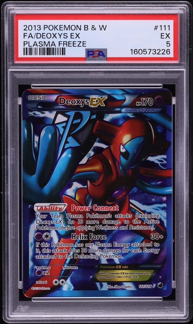 2013 Pokemon Black & White Plasma Freeze Full Art Deoxys EX #111 PSA 5 EX